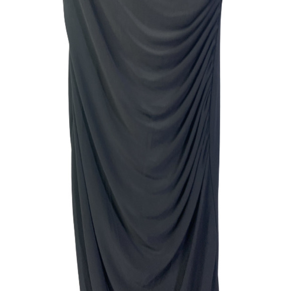 LAUNDRY x SHELLI SEGAL Black Spaghetti Strap Ruched Sheath Dress‎ - Picture 4 of 12